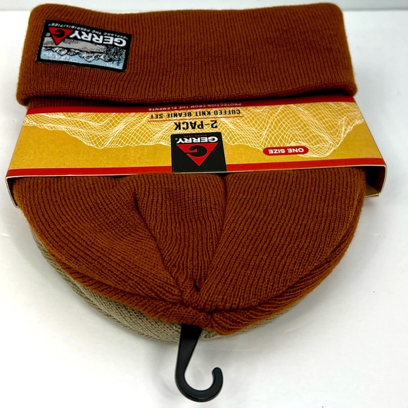 GERRY, CUFFED KNOT BEANIE SET, ONE SIZE FITS ALL, UNISEX, GREY AND BEIGE COLORS - Picture 5 of 11